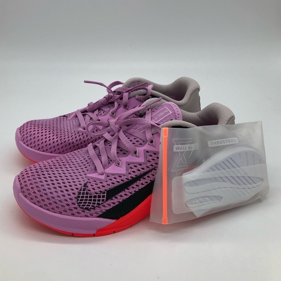 New Women’s Nike Metcon 6 Pink/Crimson/Platinum Shoes with box AT3160-660 size 6 - Picture 4 of 6